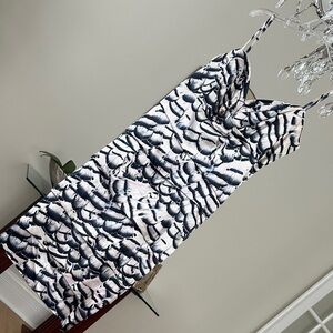 Roberto Cavalli 💙🤍Elegant Nave blue and White Silk  Dress